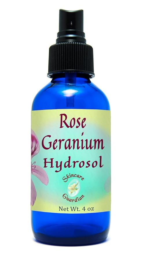 Rose Geranium Hydrosol - Facial Hydration & Toner For All Skin Types Hidrosol de Geranio Rosa 4 oz Mister