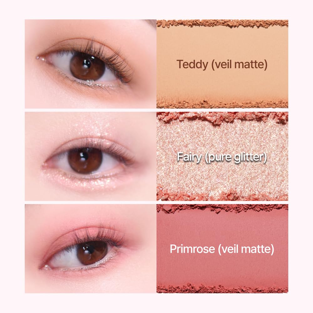 Espoir Real Eye Palette All New #3 Rosy BB 0.2 oz | Multi-Use Long-Lasting Blendable 8 Colors Natural Glitter Soft veil matte Makeup Eyeshadow Palette for Various Makeup Looks | Korean Makeup