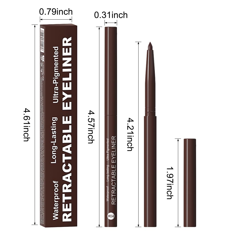 evpct Brown Eyeliner Pencils for Eyes, Brown Colored Eye Liner Pencil Makeup Waterproof Smudge Proof, Colored Gel Waterline Eyeliner Liquid, Face Eye Paint Stick Lipstick Pen Halloween Makeup