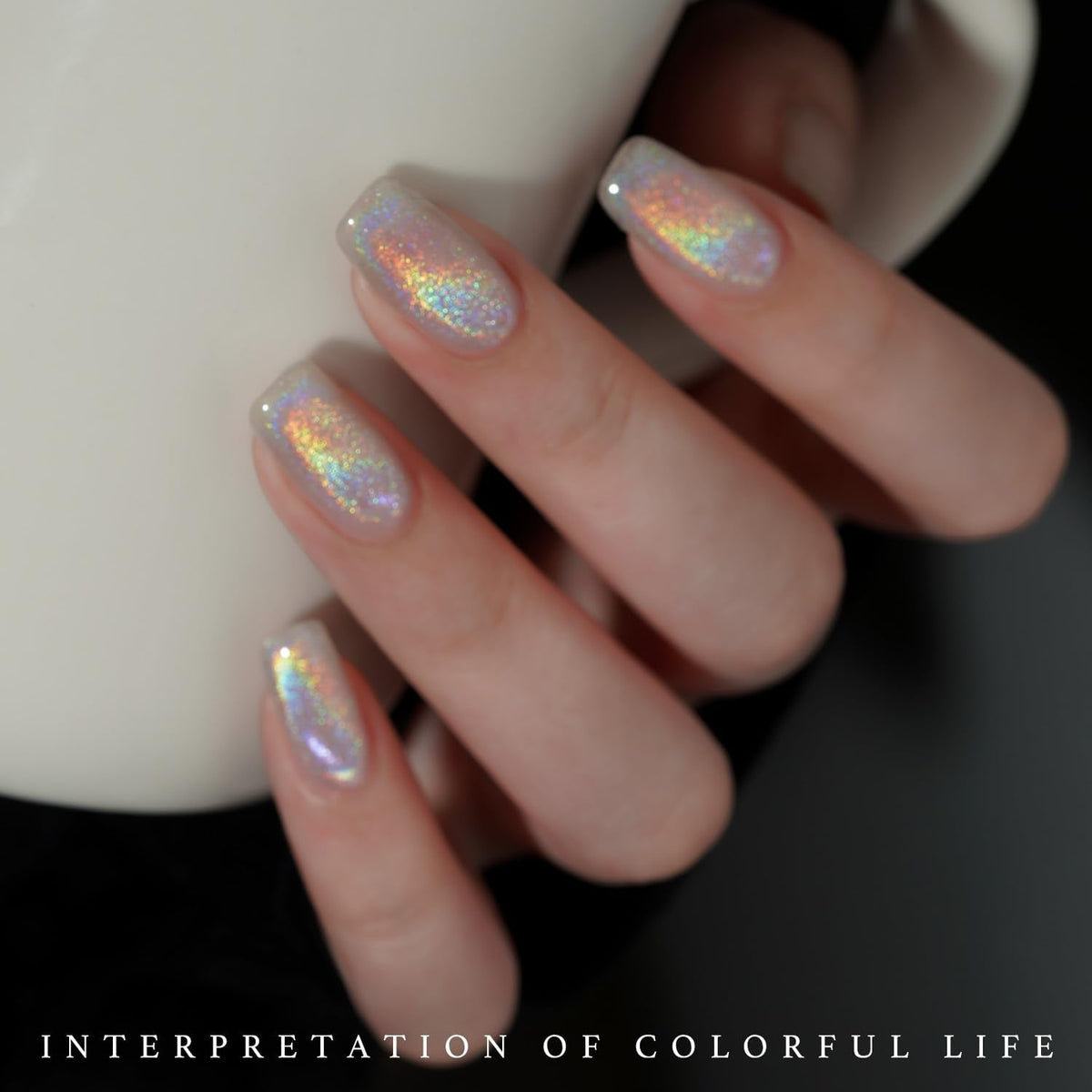 GAOY Rainbow Glitter Cat Eye Gel Nail Polish Set, 6 Holographic Sparkle Colors for Nail Art DIY Manicure and Pedicure at Home