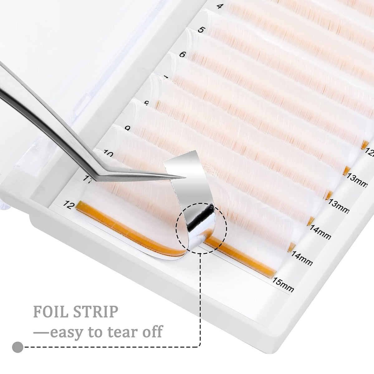 QUEWEL Easy Fan Volume Lashes .07 D Curl White Lash Extensions 9-16mm Mixed Tray Color Self Fanning 2D-10D Eyelash Extensions (White 0.07 D 9-16mm)