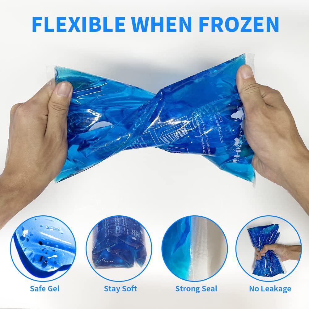 Extra Large Gel Ice Packs for Injuries Reusable Gel Cold Compress for Shoulder, Knee, Back and Neck - Hot and Cold Packs for Pain, Injury, Surgery - Flexible Ice Pack for Injury - 8.3" x 12.4"