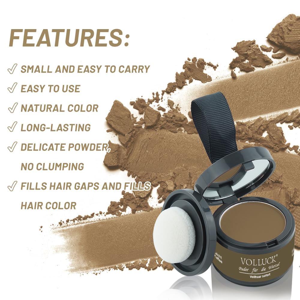 Root Touch Up Powder, Instantly Gray Root Cover Up Hairline Powder, Hair Concealer for Women and Men (A-Light Coffee, 2PC)
