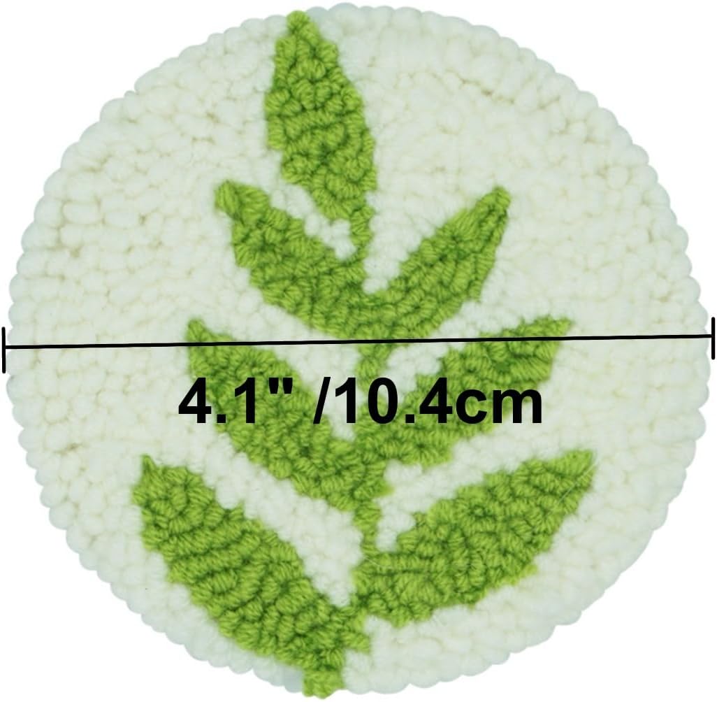 Punch Needle Kit for Beginners Adults Kids Keychain Accessories for Backpacks, Bags, Car Key Ring Easy Punch Needle Embroidery Kit Tool Threader Fabric Hoop Yarn Rug Tufting