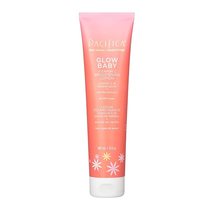 Pacifica Body Lotion Glow Baby Vitamin C Moisturizer - for Skin Brightening - w/Superfood Plant Extracts & Vitamin C & E Care Clean Beauty Vegan & Cruelty-Free Dermatologist Tested