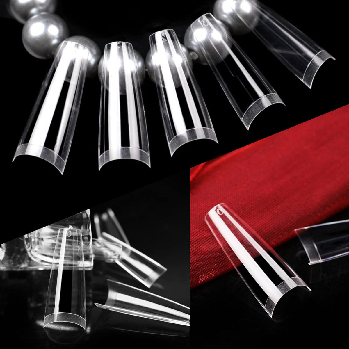 UNA GELLA Gel Nail Tips Coffin - Long Coffin Ballerina Nails Tips Half Cover Ballerina Acrylic Fake Nails 216PCS Falese Nail Tips for Nail Extension 12 Sizes Home DIY Salon