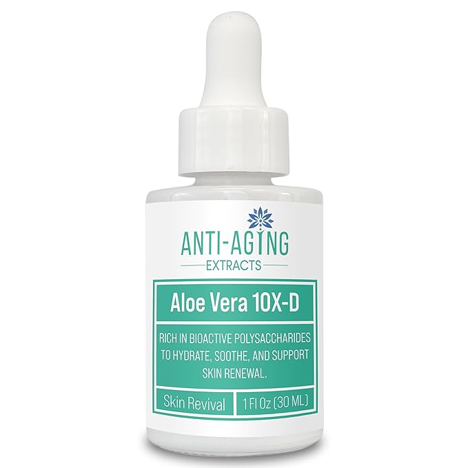 Pure Aloe Vera Gel 10X-D Concentrate – Pure & Natural Inner Leaf Extract – No Fillers or Thickeners – For Skin, Face, Hair & DIY Moisturizing Care - 1oz
