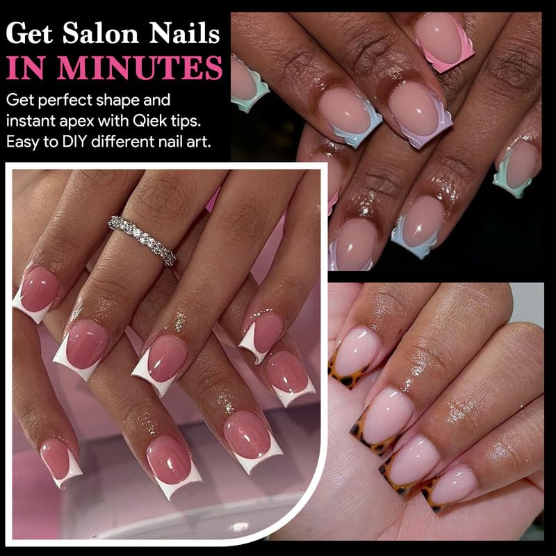 Extra Short Flat Head False Nail Tips, 15 Sizes 510 PCS Clear French Press On Fake Nail Pre-shaped Half Matte Full Cover Gel Nail Tips Extensions Long Lasting for DIY Beginners & Salon Manicure