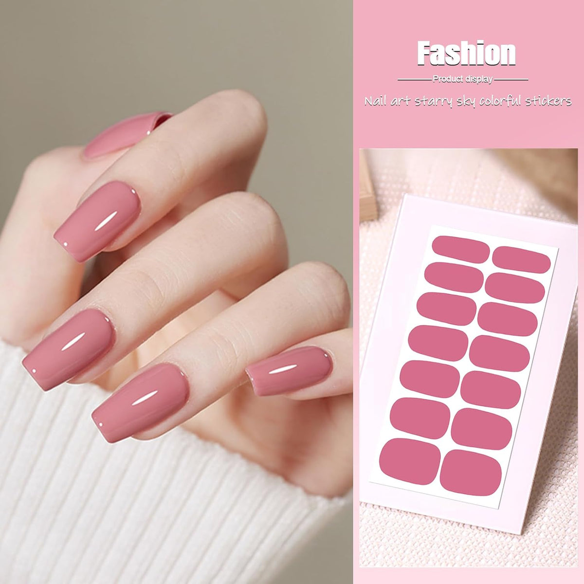 SILPECWEE Nail Polish Strips (20 Sheets, Bright Color), Nail Polish Stickers Full Nail Wraps Self Adhesive Nail Stickers Gel Strips Fingernail Sticker Nails for Women with File