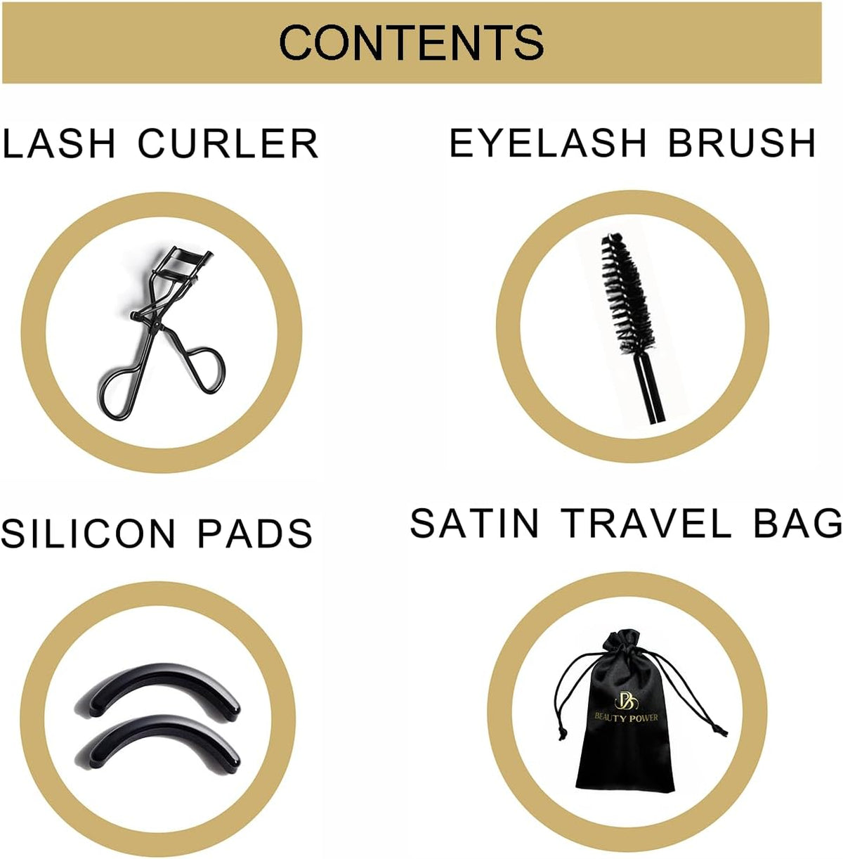 Eyelash Curler – Precision Lash Lift in Seconds with 5 Replacement Pads, Eyebrow Brush & Satin Travel Bag – Gentle & Safe, German Stainless Steel for Perfect Curls - Gift (Natural Curl)