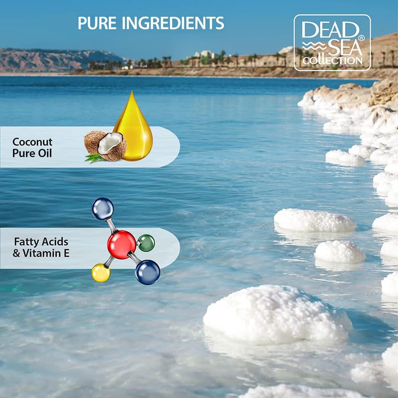 Dead Sea Collection Body Oil for Dry Skin- Scented Coconut – Vitamin E Moisturizing & Nourishing, Anti-Aging & Skin Elasticity Support for Face Pack of 2 (4 Fl. Oz Each)