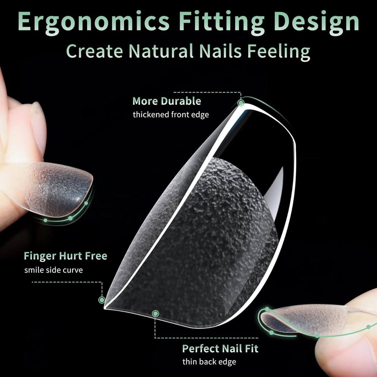 Short Square Nail Tips, 216pcs Acrylic Soft Fake Nails Gel Nail Tips, Full Cover Pre-Shaped Matte Clear Press on Nails for Extension, Diy at Home Manicure 12 Sizes