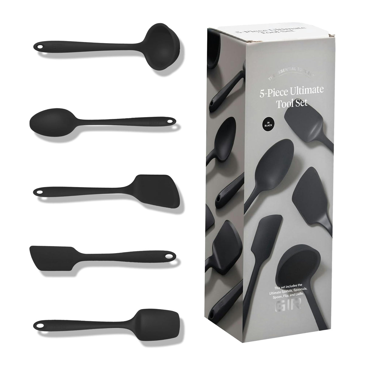 GIR: Get It Right 10-Piece Silicone Ultimate Kitchen Utensil Set – Spatulas, Ladle, Flip, Spoons, Whisk, Peeler & Spoonula – Nonstick, Non-Toxic, Heat-Resistant – Red