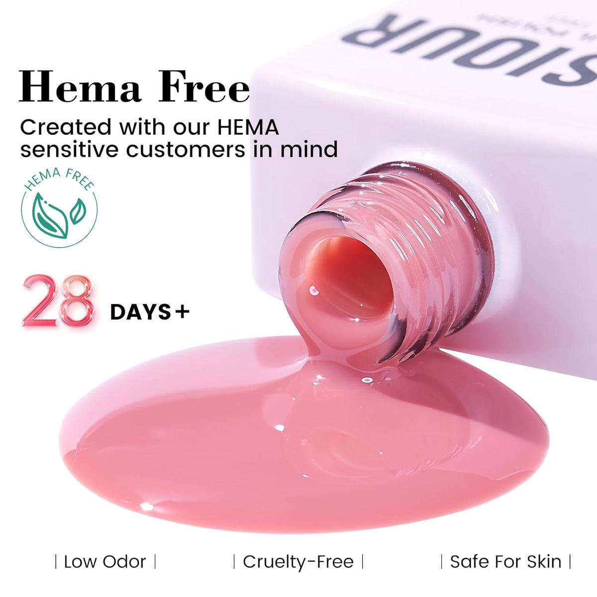 HEMA and TPO Free Sheer Nude Pink Gel Nail Polish - 18 ML Milky Pink Nail Polish Gel for Women Girls Gift, Long Lasting Neutral Jelly Clear Light Color Soak Off Cured for Home Nail Art Salon DIY