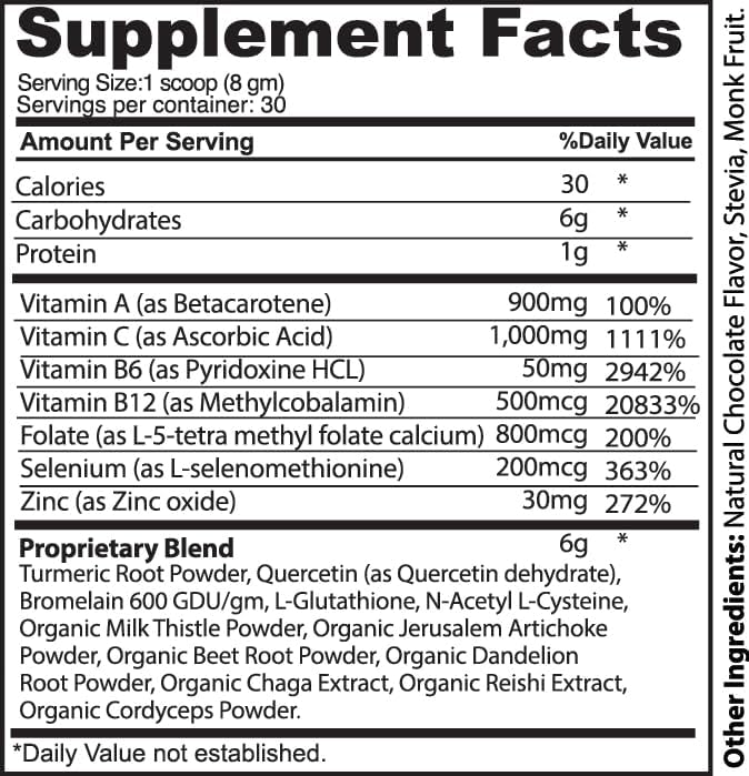 Full Spectrum Detox Powder - Natural Daily Cleanse for Digestive Health & Vitality - Plant Based Vegan Liver Cleanse Powder - Gently Supports Body Detoxification | Chocolate (30 Servings)