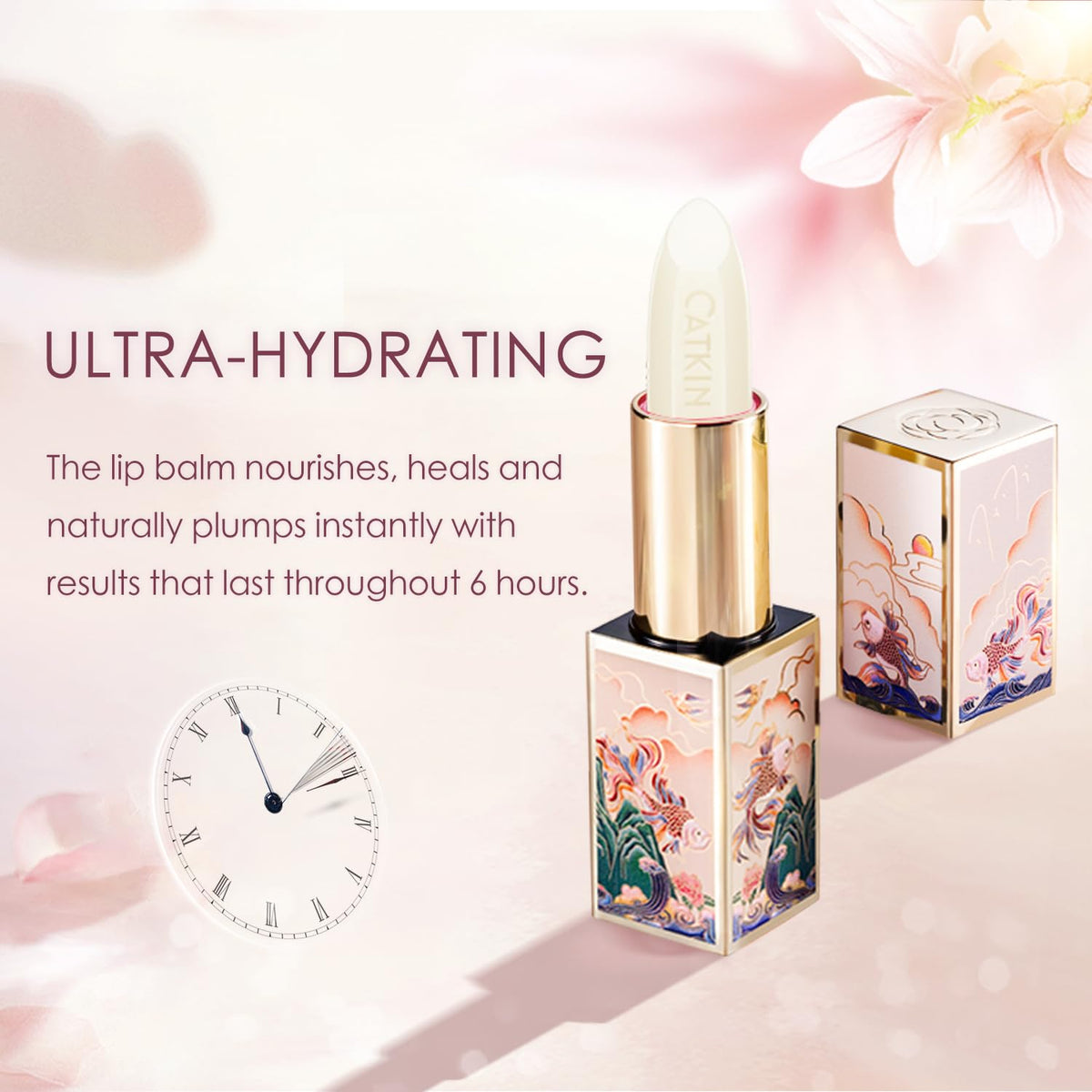 CATKIN Lip Balm Ultra Hydrating Colorless Lip Moistrurizer Lip Care with Vitamin E Nourishing For Cracked & Dry Lips Day & Night Lip Care Transparent 0.12 oz C02 Spearmint