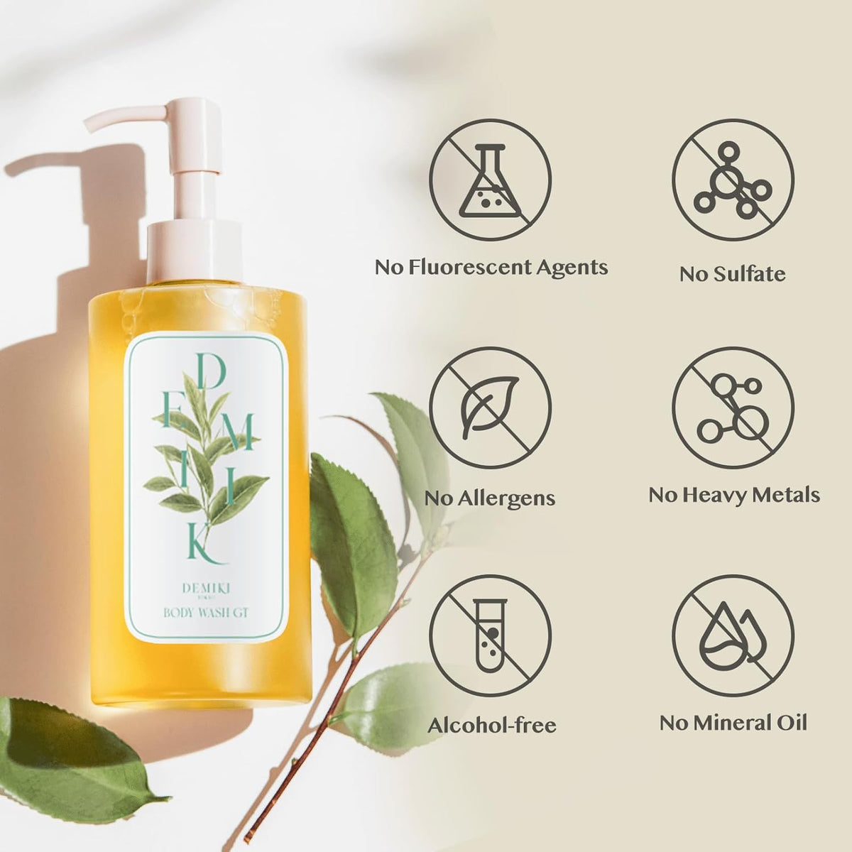 Hydrating Body Wash for Sensitive & Dry Skin, Green Tea Scent, Nourishing Shower Oil for Women, Winter Moisture Care, Sulfate-Free, Paraben-Free, Dye-Free, 10 fl oz