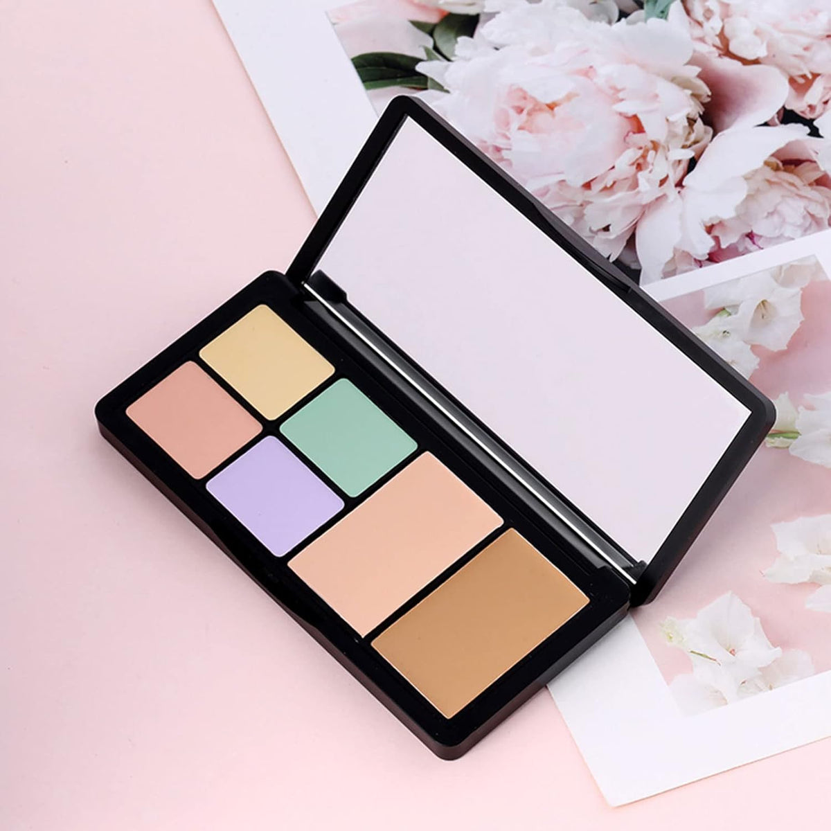 Concealer Contour Palette, Cosmetics Cream Contour and Highlighting Makeup Kit,6 In 1 Contouring Foundation Concealer Palette Conceals Dark Circles,Blemish, Waterproof Long-Lasting-Cruelty Free (#01)