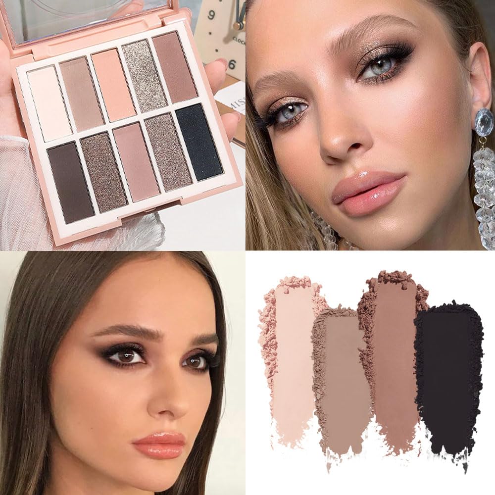 Neutral Nude Eye Shadow Palette,Matte Brown Bronze Naked Cream Eyeshadow Palette,Make Up Pallets for Women Natural Eyeshadows for Eyes Long Lasting Naturing-Looking