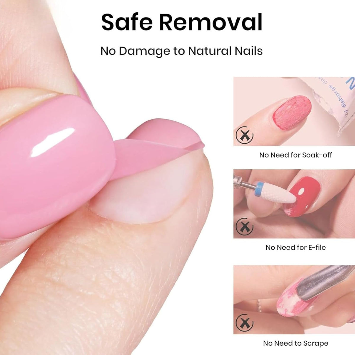 Peel Off Gel Base Coat - Peel Off Base Coat - Peel Off Base Coat Gel Clear Foundation for Use - Peel Off Nail Polish Base Coat No Required UV/LED