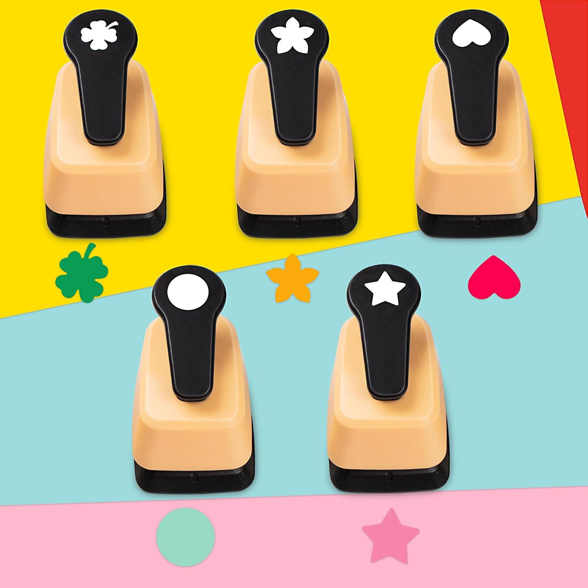 Craft Holes Punch, Paper Punchers Scrapbook Punches, 5PCS Hole Punch Shapes Hole Puncher for Crafts Papers, Cutters for Paper Crafts DIY Handmade Crafting Scrapbook Tools Cards Arts Fun Projects