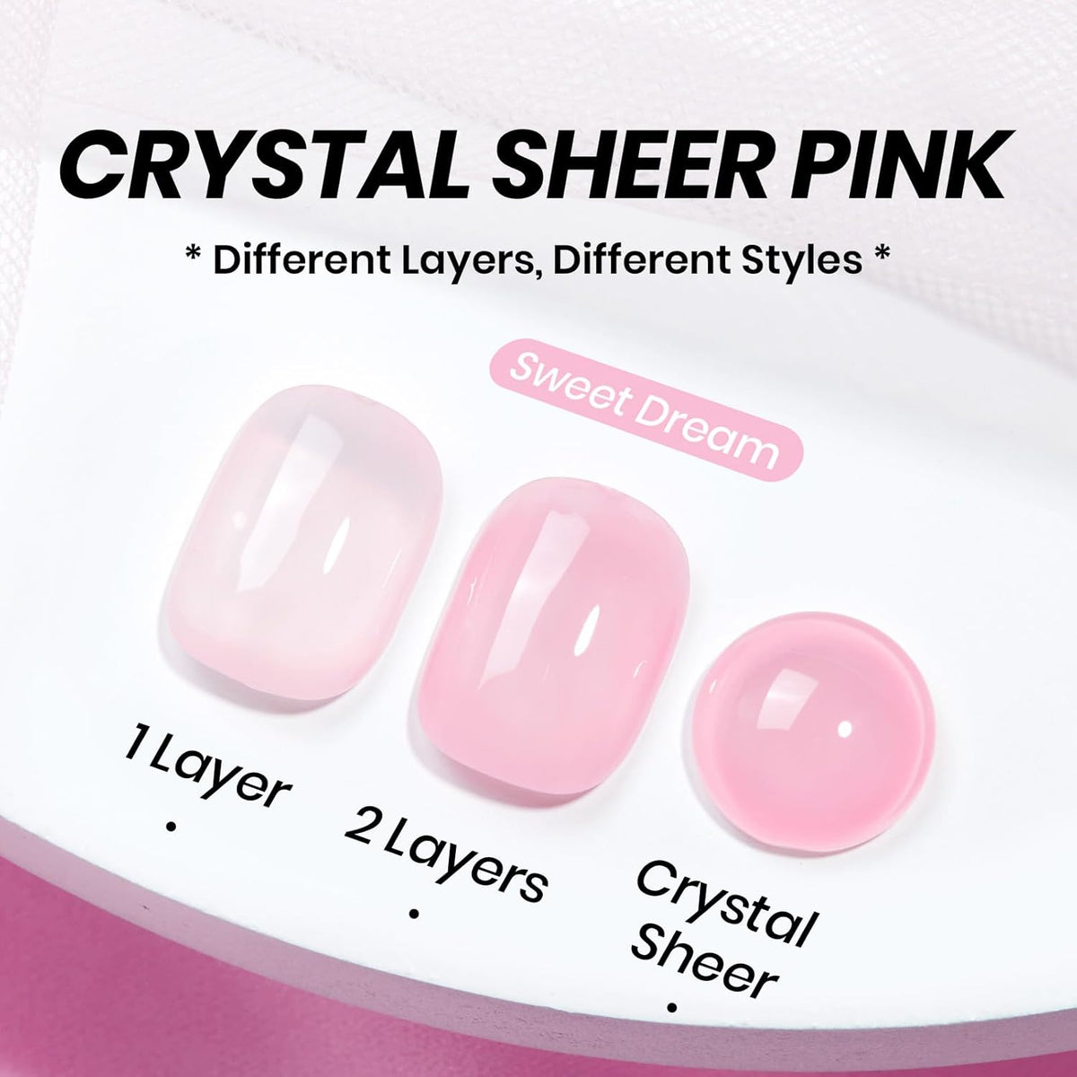 Beetles Pink Gel Nail Polish - 15ML Baby Pink Nude Gel Polish Nail Concealer Jelly Sheer Translucent Effect Soak Off UV French Nail Art Design Manicure Gift for Women