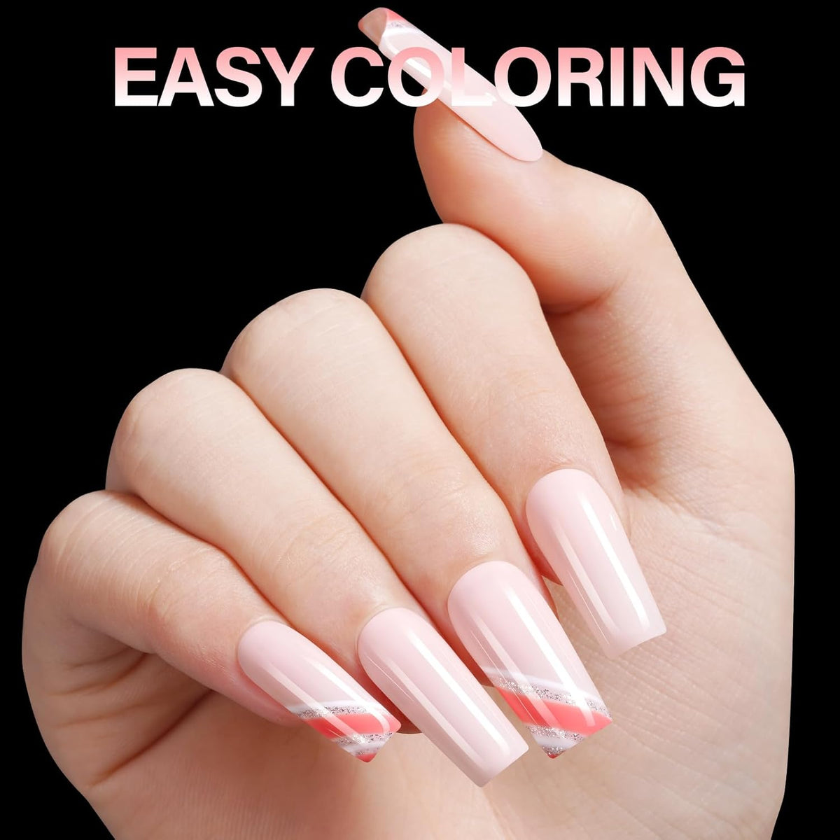 AILLSA Medium Square Nail Tips Full Cover Half Matte Tips Nail Clear Gelly Pre-Shaped Nail Tips Press On False Nail Tip Extension for Home DIY Manicure Salon 216PCS 12 Sizes