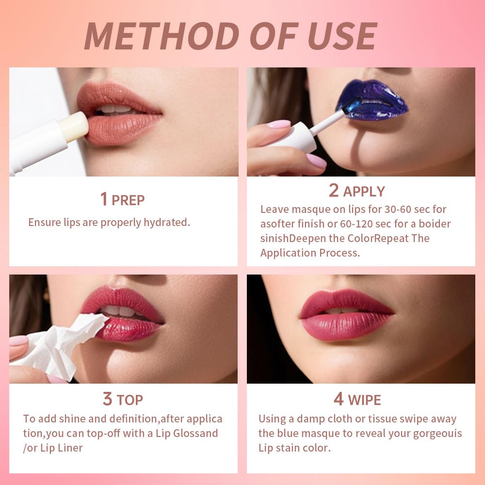 Lip Stain - Wipe-Off & Peel Off Lip Color | Waterproof, Long Lasting, Transfer-Resistant, Smudge-Proof Lip Tint | Easy Wipe Finish, High Pigment | All-Day Vibrant Kiss-Proof Lip Stain,Soft Rosy Brown