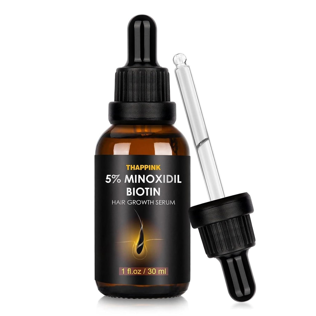 5% Minoxidil for Men & Women Hair Growth - Biotin Minoxidil Serum Oil for Beard Growth Stop Hair Thinning and Hair Loss For Stronger Thicker Longer Hair