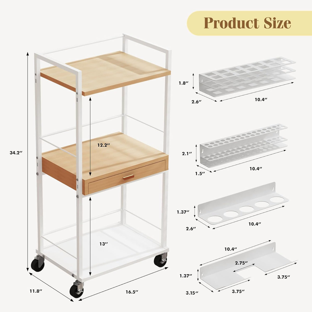 Makeup Organizer Storage Cart, Floor Skincare Organizers, Makeup Stand with Drawers, Vanity Organizer Cosmetics Display Cases Holder for Skin Care Nail Polish Perfume Makeup Brush Hair Tool