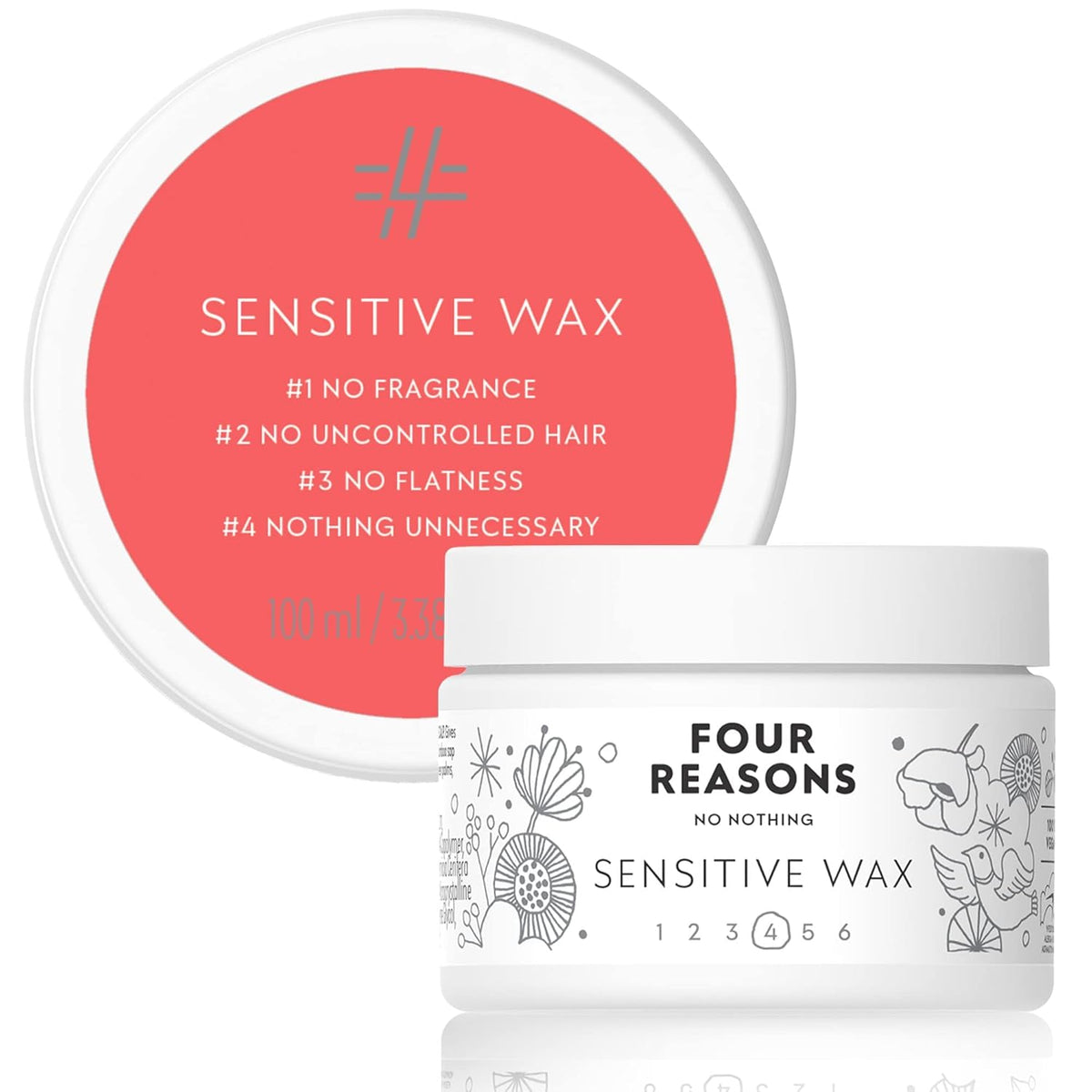 No nothing Hair Styling Wax For Sensitive Skin - Extra Strong Hold With Flexible Finish, Paraben, Fragrance Free, Vegan, Hypoallergenic, Texturing For Damp & Dry Hair, Men & Women