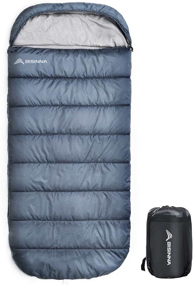 BISINNA XXL Sleeping Bag(90.55"x39.37") for Big and Tall Adults,3-4 Seasons Plus Size Warm and Comfortable Waterproof Lightweight Sleeping Bag Great for Camping Backpacking Hiking Indoor & Outdoor
