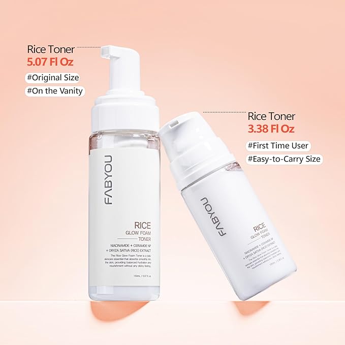 Rice Glow Bubble Toner 3.38 fl oz - Hydrating Milky Toner for Sensitive and Dry Skin, with Niacinamide and Rice Extract to Support Radiant Skin, Easy-to-Carry Size for Daily Korean Skincare Routine
