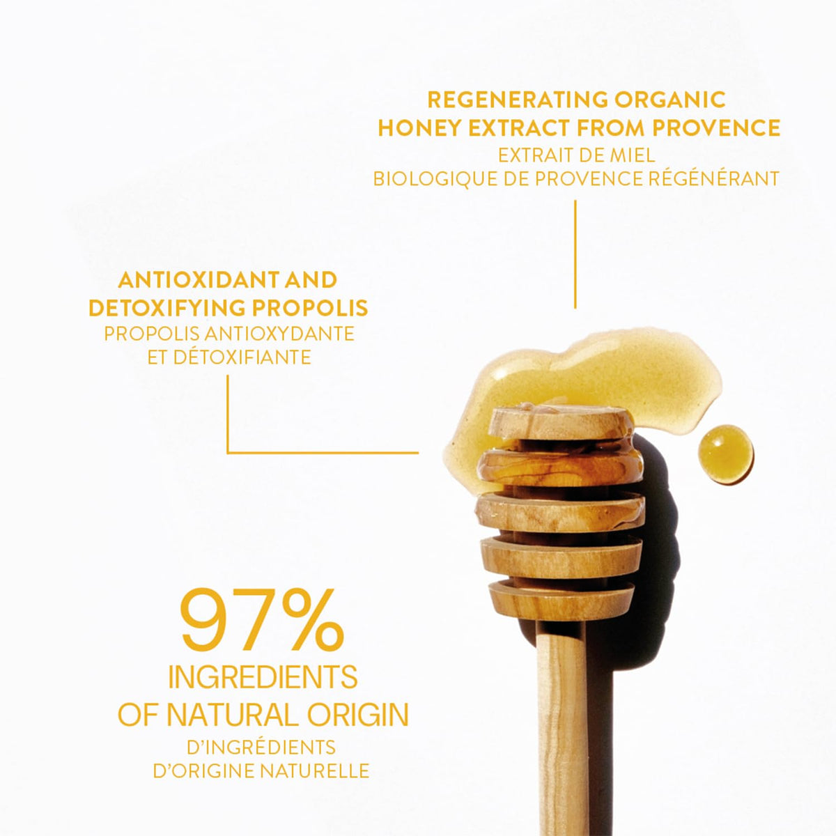 Panier des Sens - Honey Lip Balm for women - Shea butter & Honey - Lip care products - Made in France & 99% Natural Ingredients - Lip moisturizer Nourishing for Dry Lips - 0.5Floz/15ml