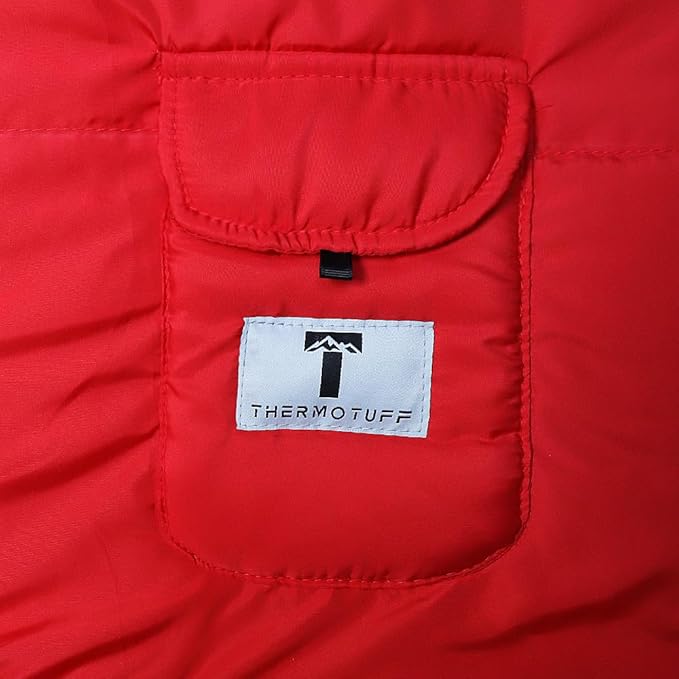 Thermotuff Wearable Sleeping Bag with Dual Hoodie, Zippered Arm Holes, Pockets & Adjustable Drawstring - Ideal for Camping, Cold Weather Hiking, and Stadium Sak Blanket