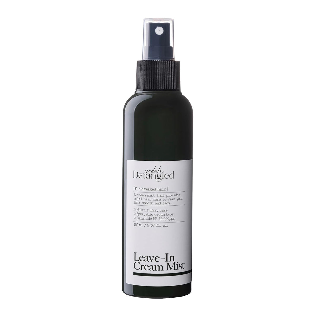 YADAH Detangled Leave-In Cream Mist, 5.07 Fl oz | Non-Greasy Hydration with Ceramide NP, Jojoba Oil & Keratin | Restores Shine, Repairs Damage, Prevents Frizz for All Hair Types
