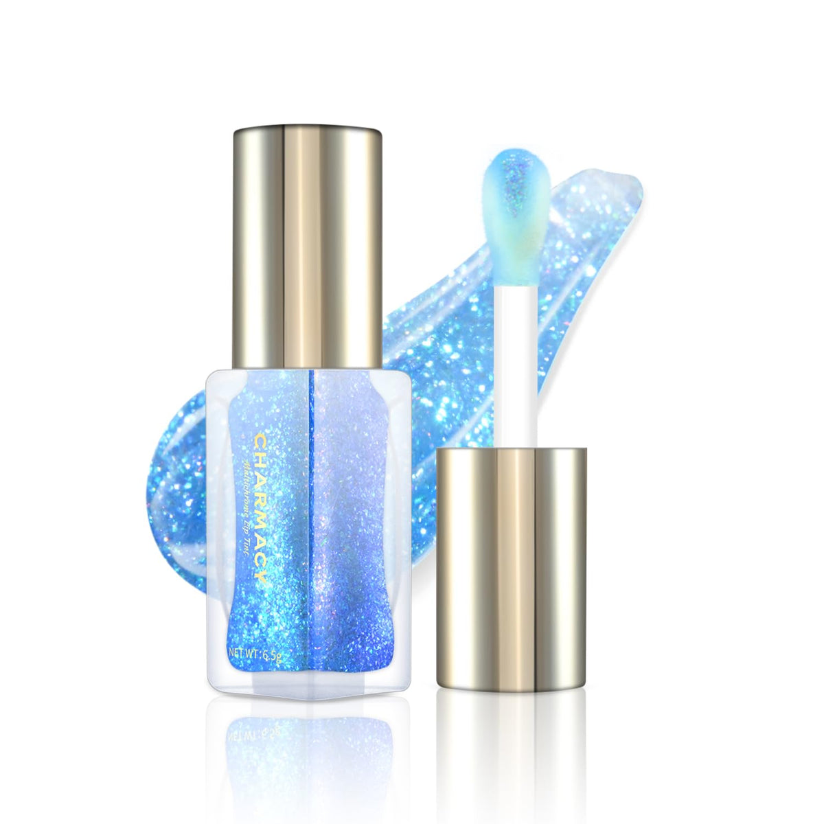 CHARMACY Aurora Chameleon Moisturizing Lip Gloss, MultiColor Shifting Shimmer Lip Gloss, Hydrating Non-Sticky Formula Glitter Lip Glaze, Easy to Apply, Long-Lasting, High-Shine Sheer Finish #05