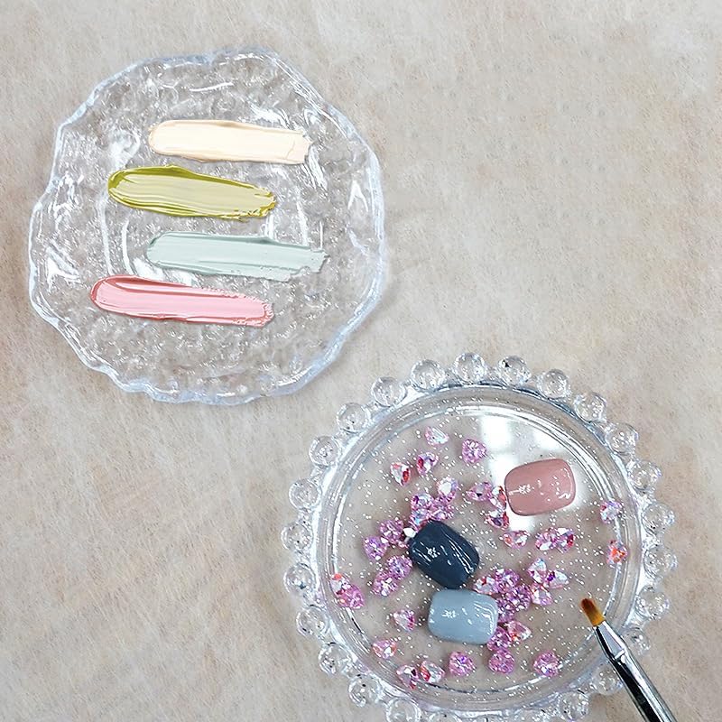 Nail Art Palette Nail Mixing Palette Polish Color Mixing Plate Pearl Edge Nail Holder Display Board Cloud Shape for Nail Art Nail Tip Holder Nail Art Display (Clouds-clear)