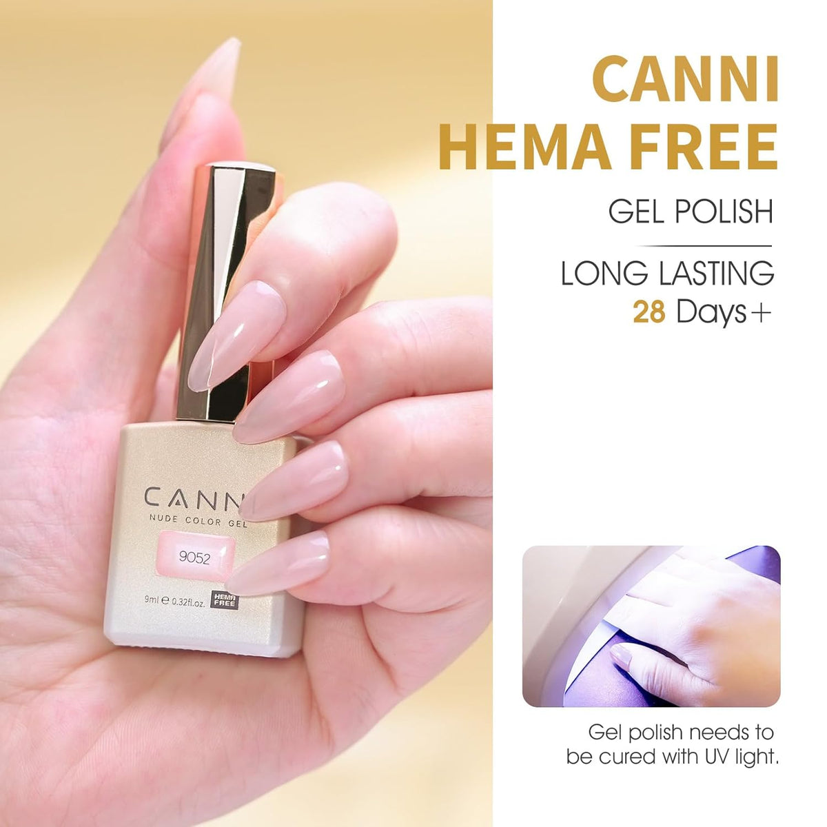 CANNI 9ml Hema-Free Gel Nail Polish Set- 6Pcs Jelly Nude Pink Neutral Transparent Milky White Colors Kit,Soak Off LED Manicure Kit DIY at Home Salon Gifts for Women Girls,A01-Sheer Jelly Nude Pink