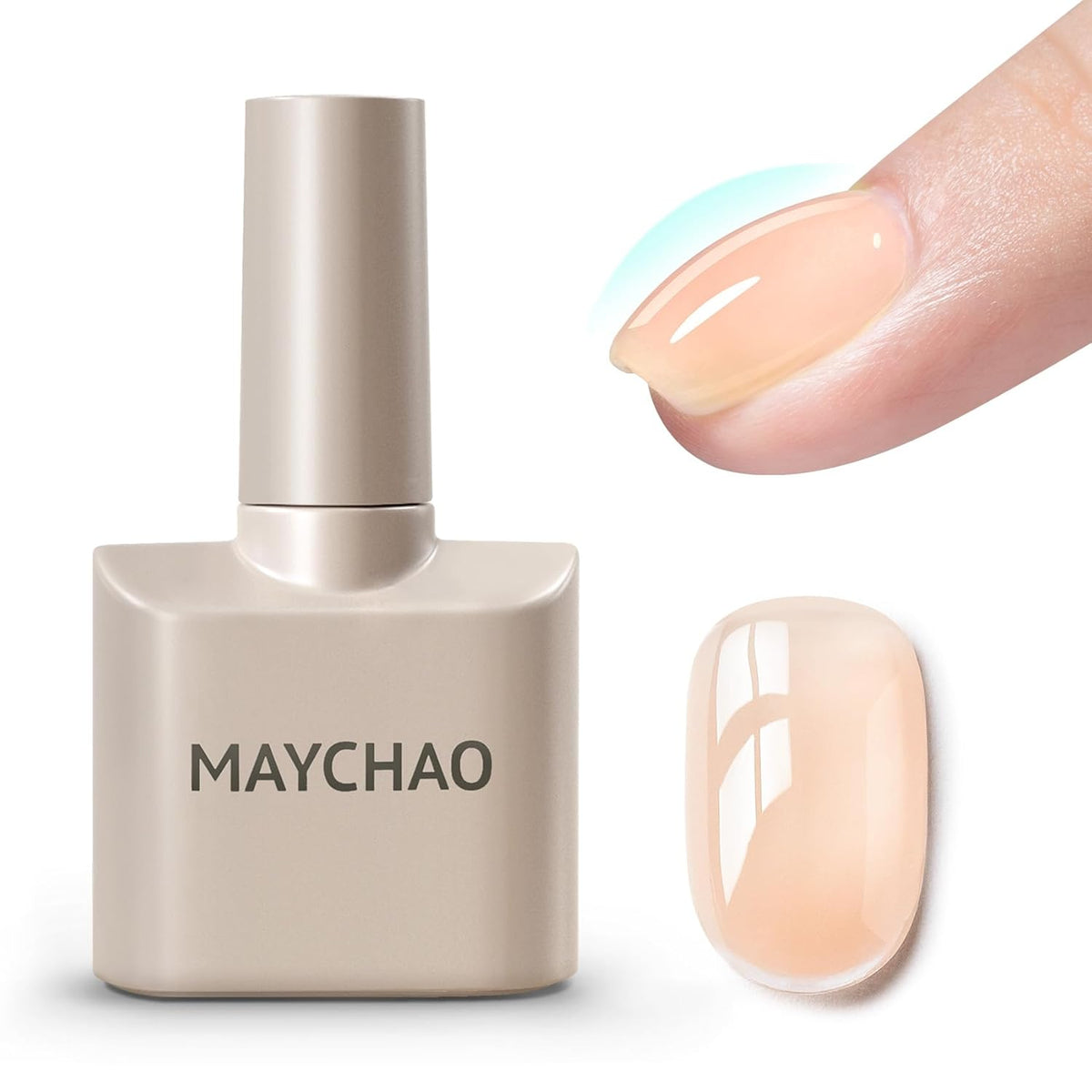 MAYCHAO Nude Builder Gel for Nails, 15ml Nail Strengthener in a Bottle, Nail Extension Hard Gel, Soak Off Long Lasting UV Light Cure