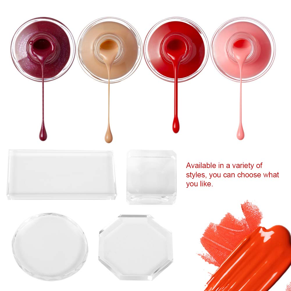 Glass Nail Art Palette Transparent Paint Drawing Colorful Paint Tray for Beauty Personal Care Drawing Color Dish DIY Nail Art Accessories Tools(02)