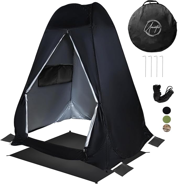 Pop Up Large Privacy Tent - 7ft Tall - Oversized Strong Camping Toilet Tent- Portable Camp Shower Pod w/Hooks- Porta Pod- Outdoor Bathroom, Potty, Changing Private Room