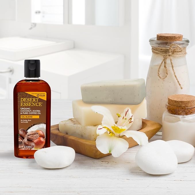 Desert Essence Organic Coconut, Jojoba, and Coffee Oil Blend