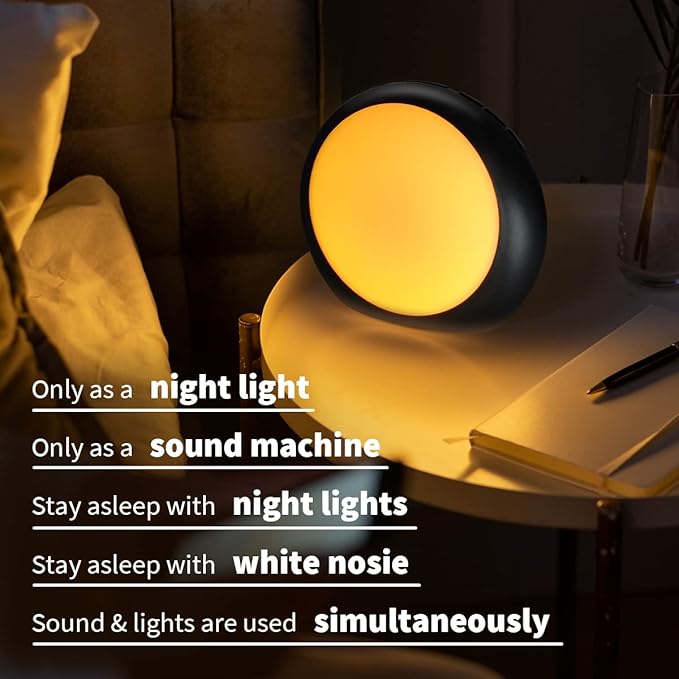 Loudspeakers Brown Noise Sounds White Noise Machine 30 Soothing Sounds 12 Color Night Lights Auto-Off Timer Calming Sleep Machine with Memory Function for Baby Kids Adult for Office Privacy