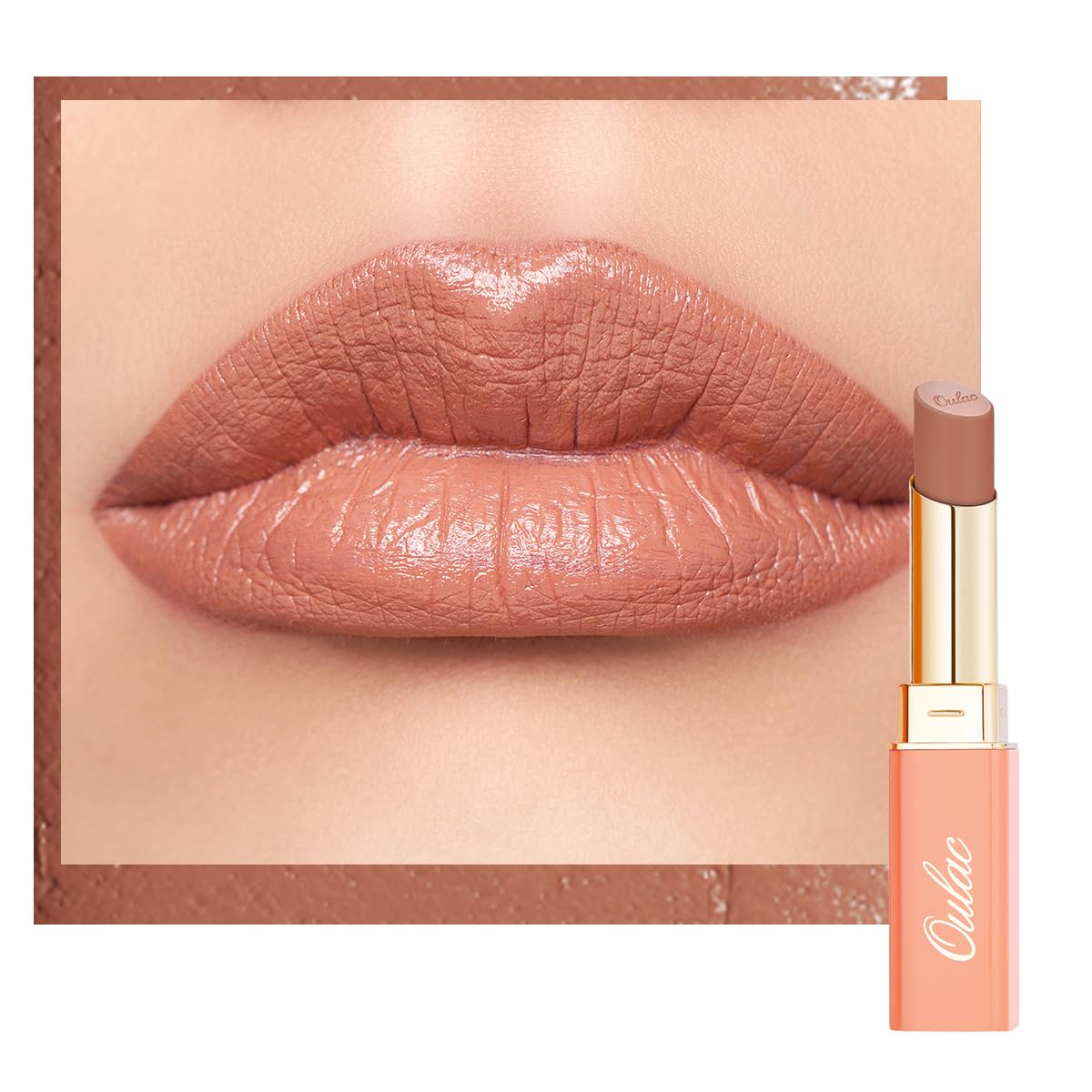 Oulac Brown Lipsticks for Women, Orange Matte Lip Stick, Full Coverage Lip Color, Satin Matte Finish, Cream Texture, Hydrating, Infused with Hyaluronic Acid, Vegan & Clean Beauty 4g SG05 Body Talk