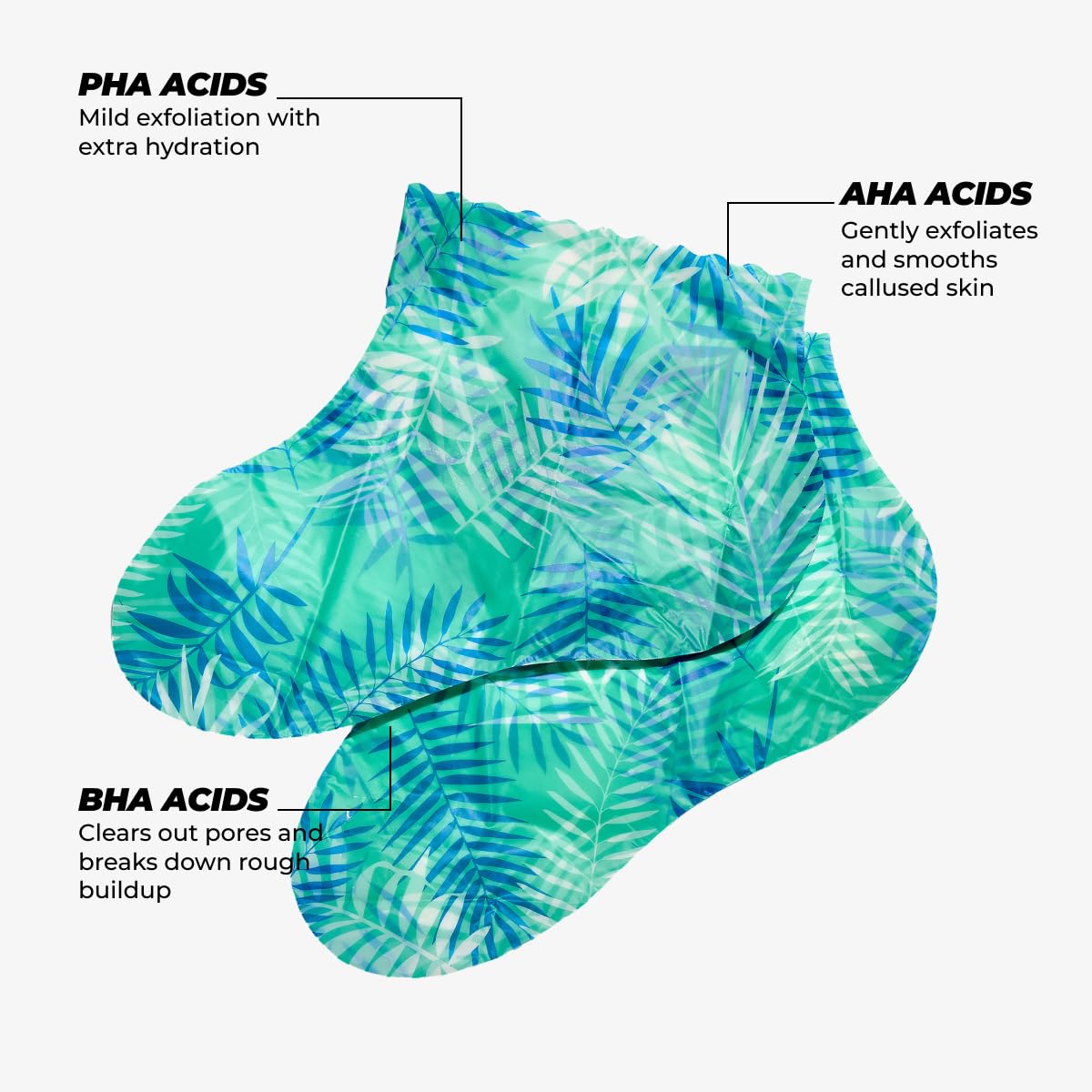 Vitamasques Foot Peeling Mask - 5 Pairs Professional Korean Exfoliating Foot Mask for Dry Cracked Feet & Callus Removal, Feet Peeling Masks that Remove Dead Skin for Soft Heels with AHA BHA PHA