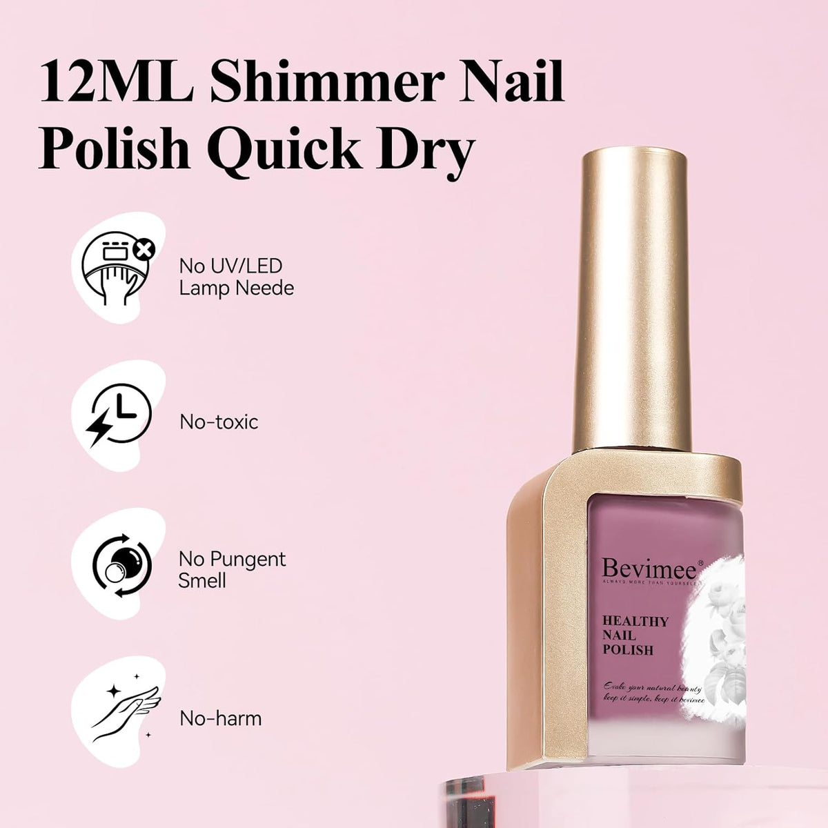 Quick Dry Nail Polish, Nail Lacquer Non-Gel Nail Art Polish for Fall and Winter, Air Fast Drying Nail Pigment High Coverage Fingernail Concealer Polish, 1PC 12ML Long Last