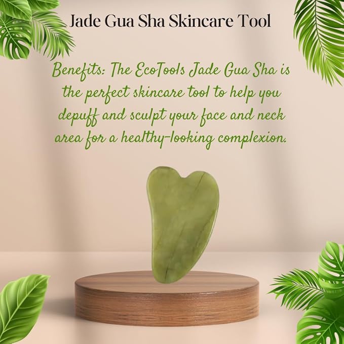 Jade Roller and Gua Sha set of 3 peices for facical and body massage