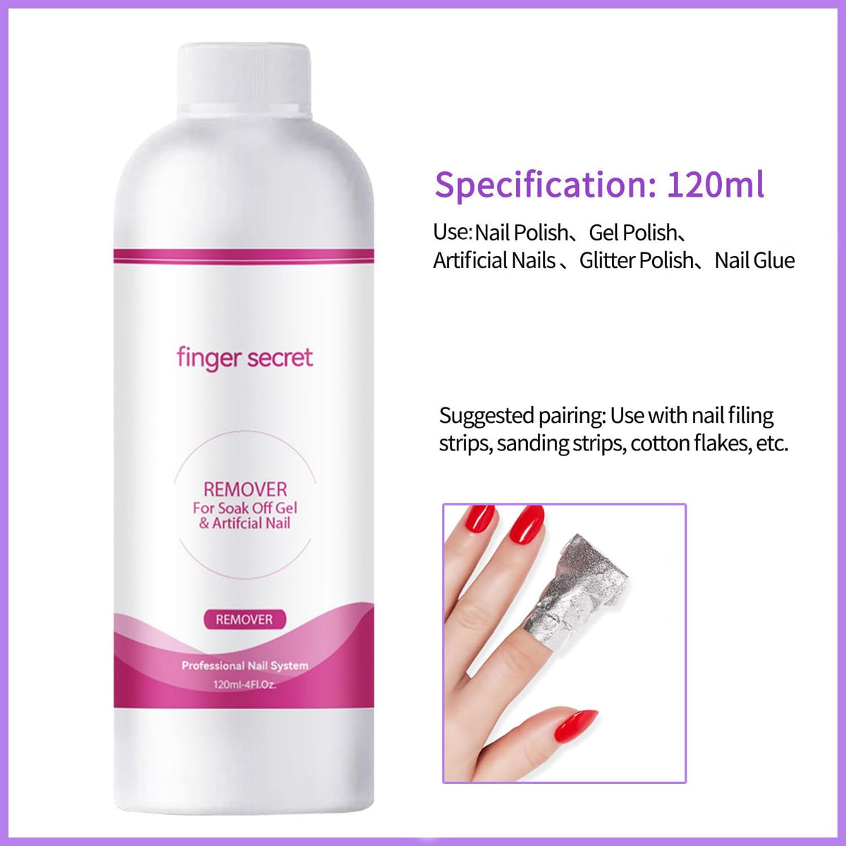 Nail Polish Remover Kit Nail Glue Remover & Nail Brush Cleaner Professional Nail Remover Quickly Clean Nail Brushes with Glass Cup Nail Cleaning pads for Nails