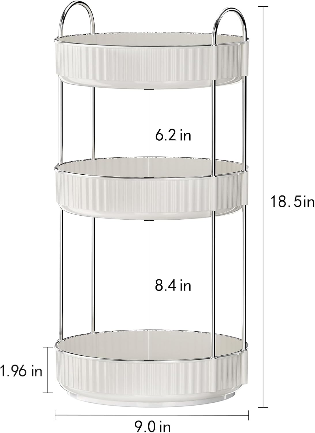 Rotating Makeup Organizer for Vanity,3 Tier High-Capacity Skincare Clear Make Up Storage Perfume Organizers Cosmetic Dresser Organizer Countertop 360 Spinning